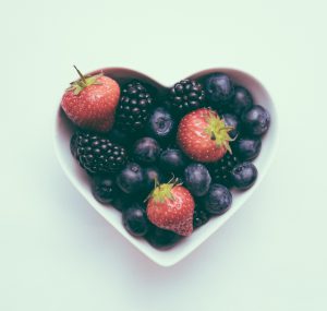 Heart bowl of fruit